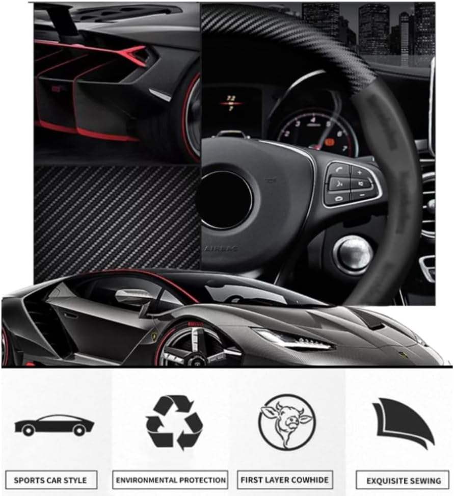 Non-Slip Silicone Carbon Fiber Logo Car Steering Wheel Protective Cover for Mercedes-Benz - Guangzho
